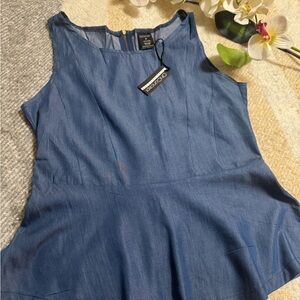 New Look Denim Blue Sleeveless Blouse